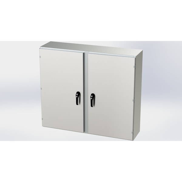 3 Point Latch with Padlock Handle Electrical Enclosures, 42 in H, 12 in D, 48 in W